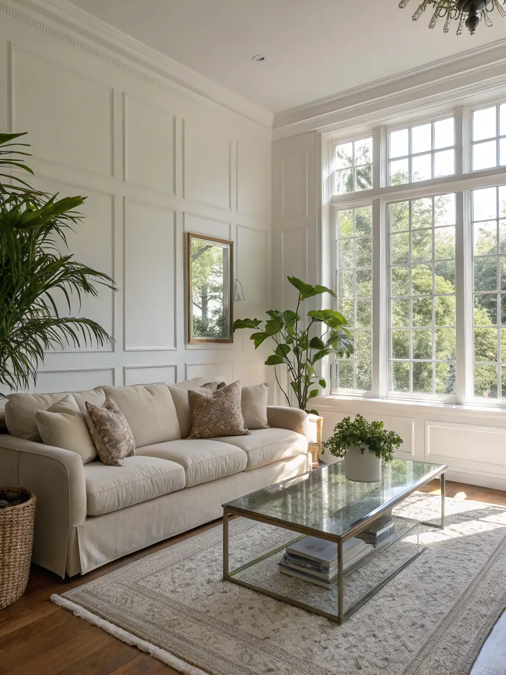 A cozy living room with new flooring, paint, and furniture, illustrating the potential for creating a more comfortable and valuable living space through renovation.